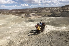 The team hauls out a 500lb plaster jacket containing the intact skeleton of a new species of small, burrowing dinosaur out of the badlands in Utah.